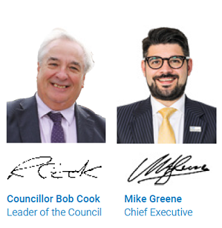 Image of Councillor Cook and Mike Greene