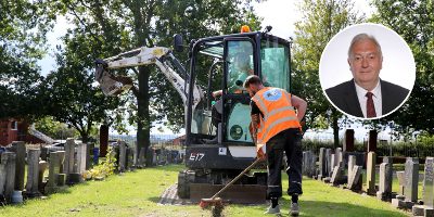 Image of drainage work at Thornaby and Durham road cemeteries