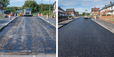 Image of Stockton's new rubber road