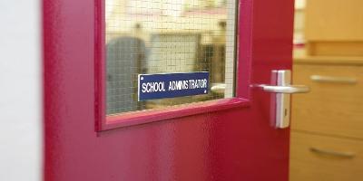 Image of school admin door