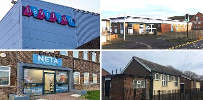 Thornaby Pavilion, Thornaby Pool, Phoenix House and the Neta training facility.