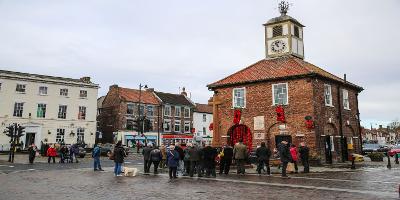 Yarm Town Hall and paved areas surrounding it