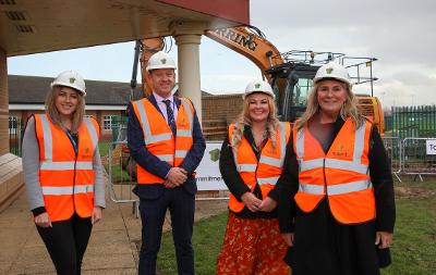 Co-Headteacher Rachel Campbell, Director of Inclusion at Tees Valley Collaborative Trust, Tristan Keates, Cllr Lisa Evans and CEO of Tees Valley Collaborative Trust, Joanna Bailey. 