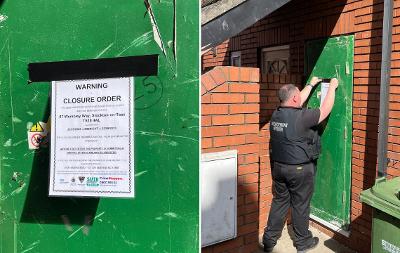 Enforcement Officer puts up a Closure Order