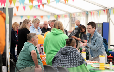 An image of a busy marquee taken at the 2022 Stockton Volunteers' Market