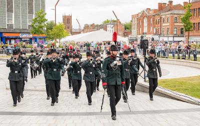 An image from a previous Armed Forces Day parade on Stockton High Street