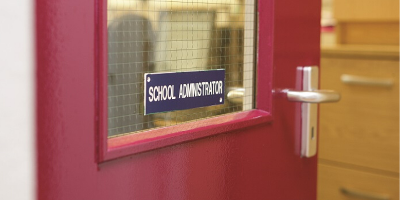 Image of school admin door