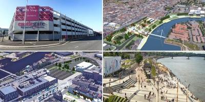 Image of Stockton's Castlegate shopping centre from different views