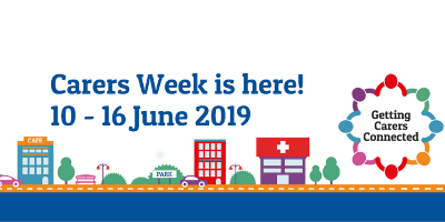 Image of carer's week is here logo