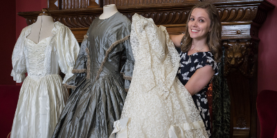 Image of Preston park museum bridal fashion display