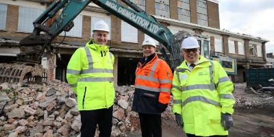 Image of Demolition of the Elm house in progress