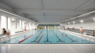 CGI of the new swimming pool interior at Thornaby