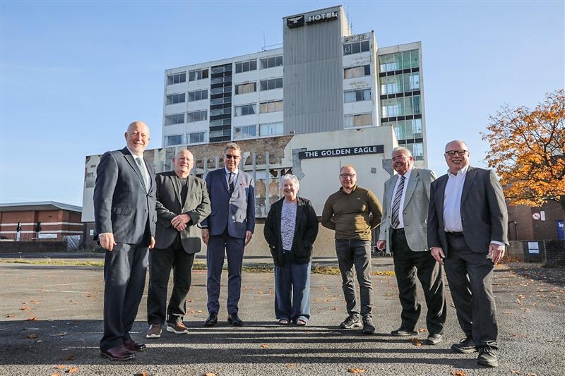 Councillors standing in front of Golden Eagle