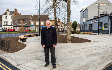 Councillor Nigel Cooke in Norton town centre